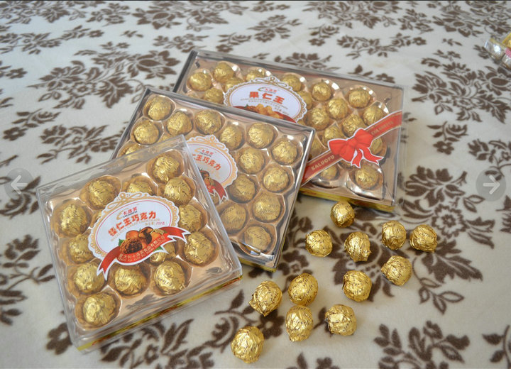 Customized golden nuts chocolate