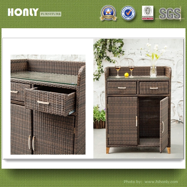Outdoor multifunctional cushion box design metal rattan cushion box