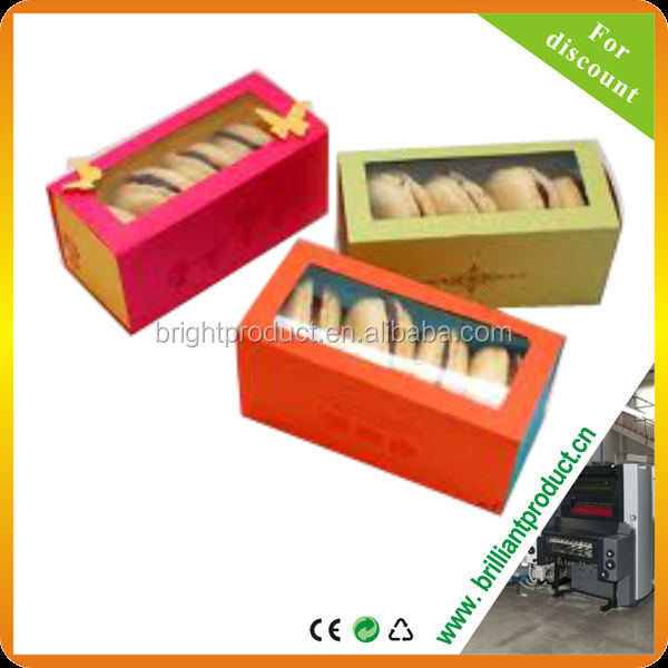High quality factory price bakery paper box, custom made window box, paper box for macaron