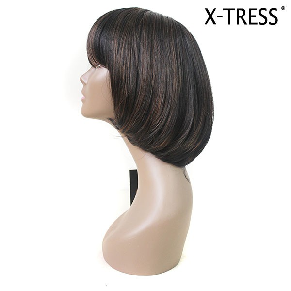 14 インチ ダーク ブラウン ツートンカラー シルク ストレート 100%高tempreture fibremost人気良い品質レミー短い髪かつら 卸売 問屋・仕入れ・卸・卸売り