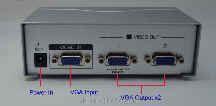 vgaスプリッタ250mhzのx22ポートvga分配器問屋・仕入れ・卸・卸売り