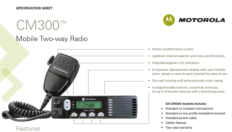 Motorola Dual Band Vhf&uhf Mobile Radio Cm300 Buy Way Radios Motorola