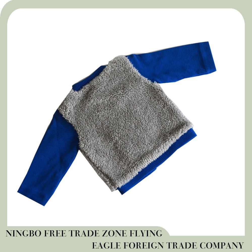 フライングイーグル寧波高品質毛皮で覆われたリブ袖の赤ん坊のジャケット仕入れ・メーカー・工場