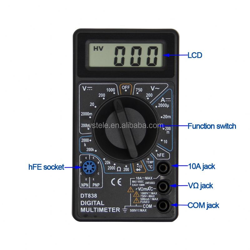 Multimètre digital LCD DT-838