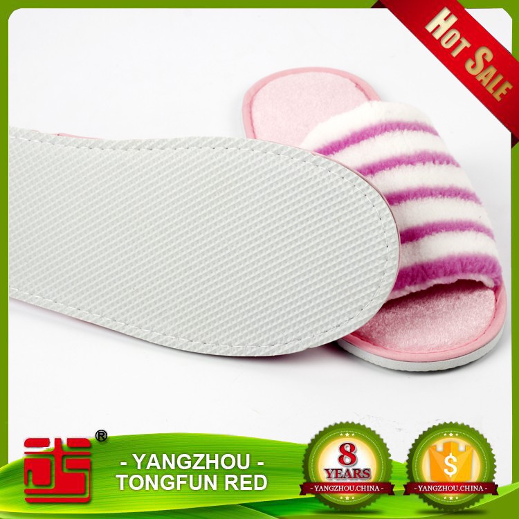 Luxury Coral Fleece Bathroom / Spa Slippers Disposable Hotel Slippers