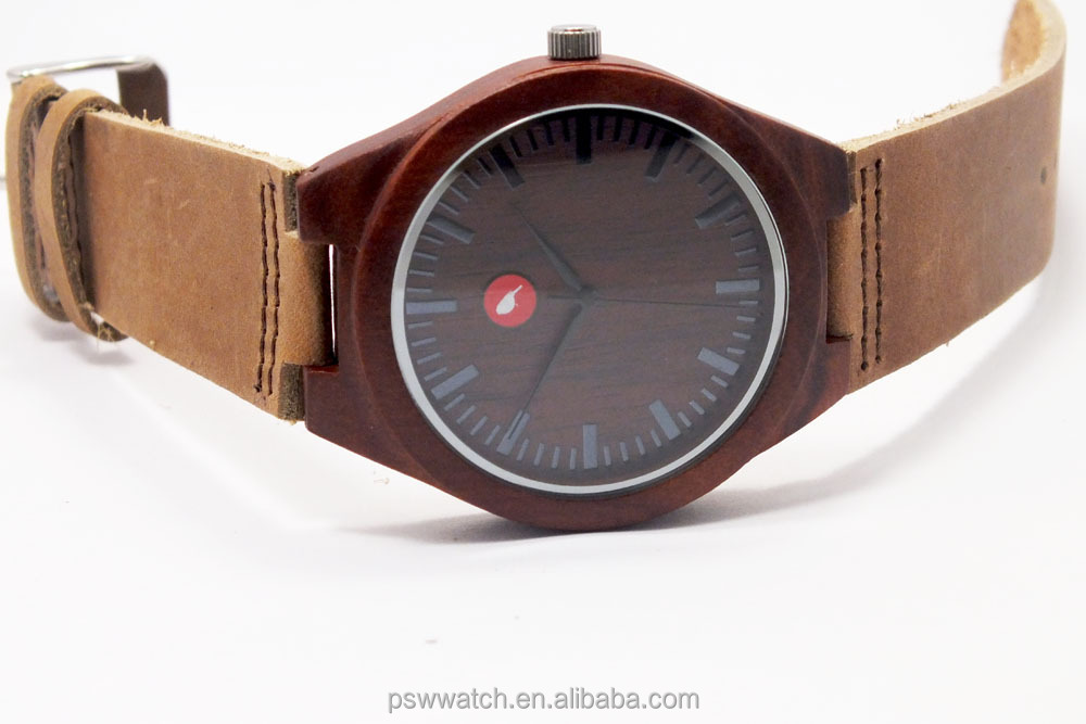 Bamboo wood Watches bamboo watch Bamboo wrist watch 2015 Men with Date Genuine Leather Strap