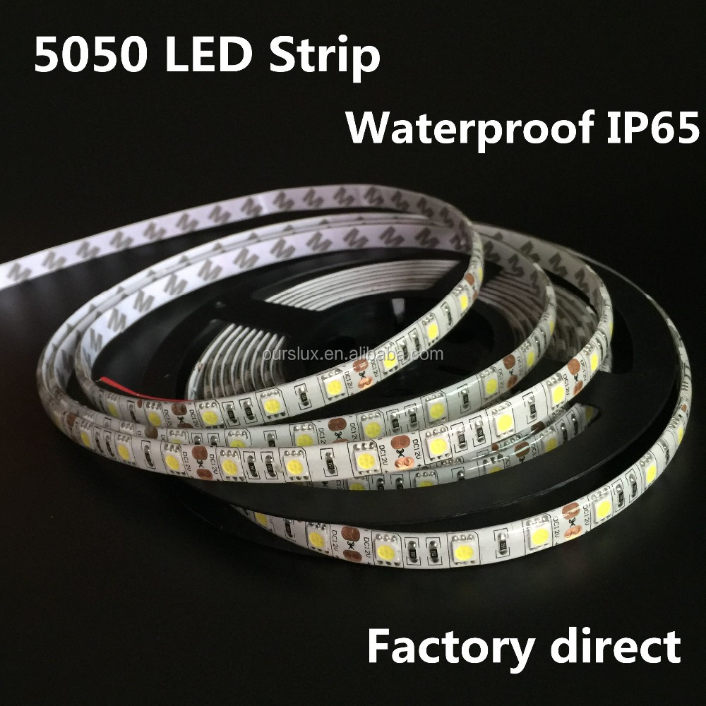 2016明るい柔軟な12ボルト5050 ledストリップ防水ledストリップライト60led/m 120led/mで3メートルテープ仕入れ・メーカー・工場