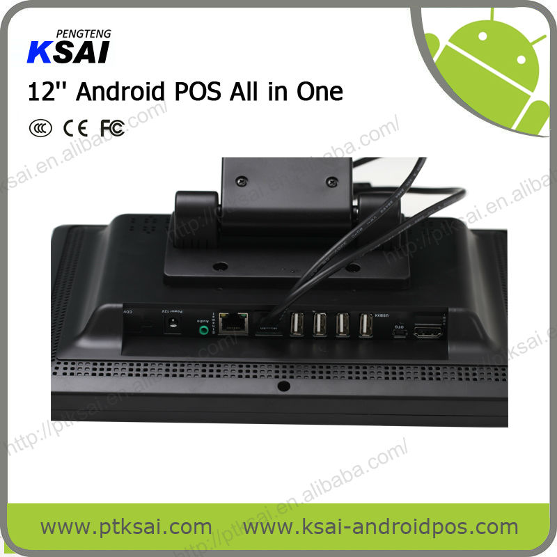 アンドロイド端末2014年pos小売ケータリング12インチ静電容量式タッチスクリーンすべて一台のptksaiから問屋・仕入れ・卸・卸売り