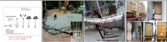中国製高品質の木の家feek/ガーデン/ビーチ/ホール/プロジェクトの装飾人工的なヤシの木屋外問屋・仕入れ・卸・卸売り