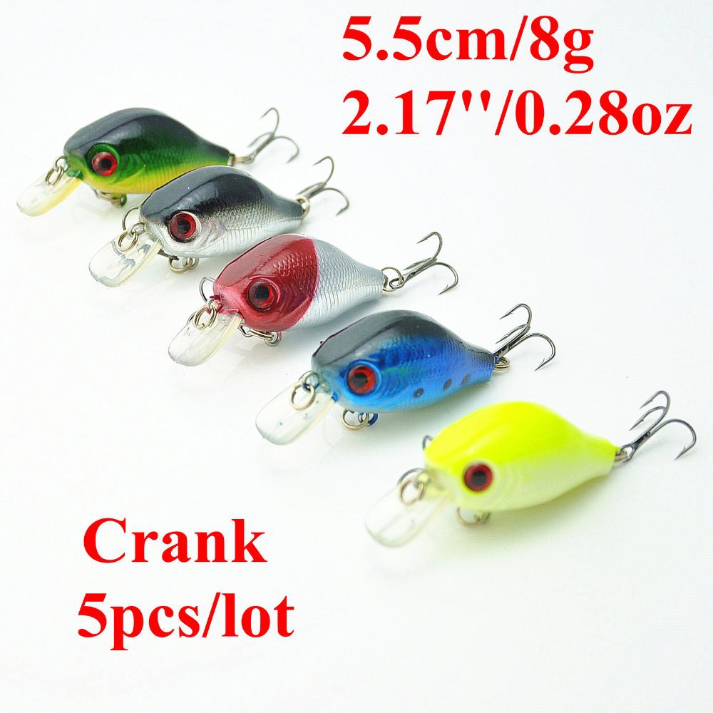 5pc/lot 2014 Hot eight.3g/7.5cm Fishing Lures Crank Fi...