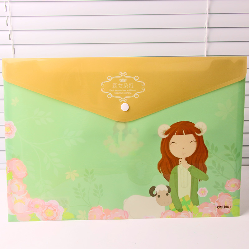 Candy Color Cute Kawaii A4 File Folder Pp Document Bags Expanding