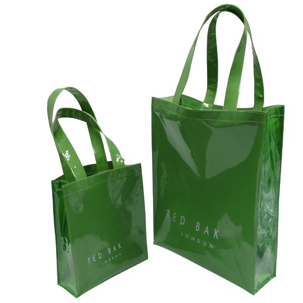 カスタムメイドpvcビニールの買い物袋harrodカスタマイズされた光沢のあるショッパートートバッグ高品質仕入れ・メーカー・工場