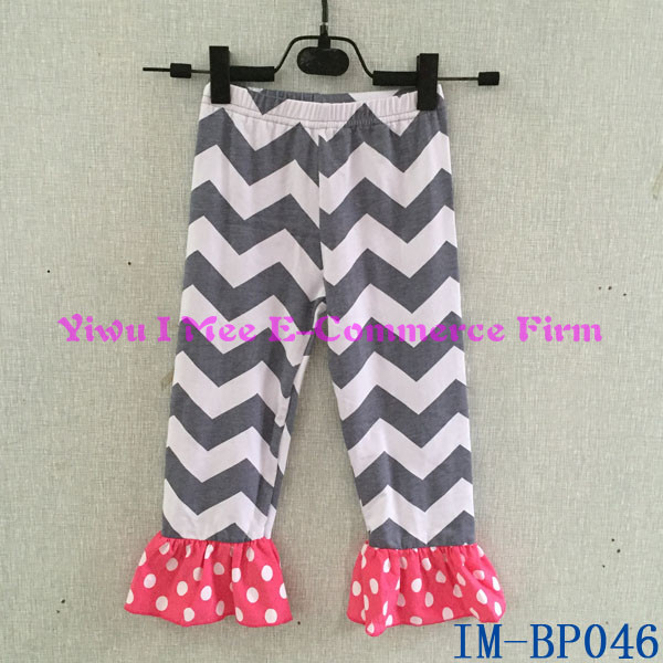 トレンディな子供服ブティックの女の子の綿プレーンアクアトリプルim-bp048冬用レギンスパンツはフリル仕入れ・メーカー・工場