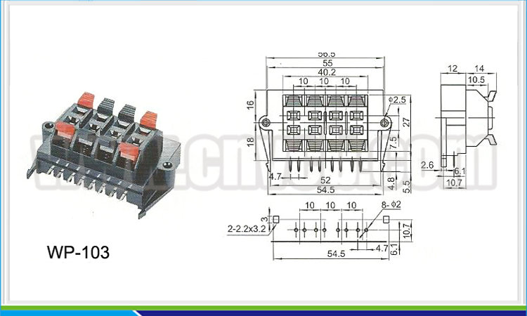 楽wp-103abbeycon8極のwpプッシュターミナル卸売ユニバーサルスピーカーコネクタ仕入れ・メーカー・工場