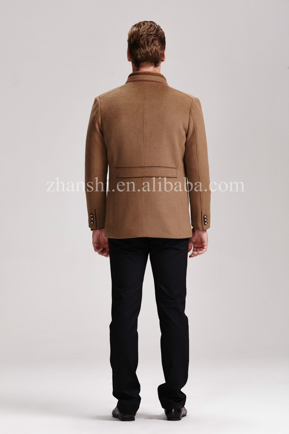 高品質の厚い2015ラクダ冬のファッション男のウールブレンドフォーマルコート仕入れ・メーカー・工場