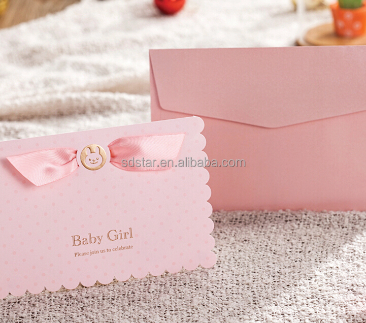 ピンクの女の赤ちゃんのシャワーの招待カード; 子供の誕生日の招待カード; 女の赤ちゃんの発表の招待カード仕入れ・メーカー・工場