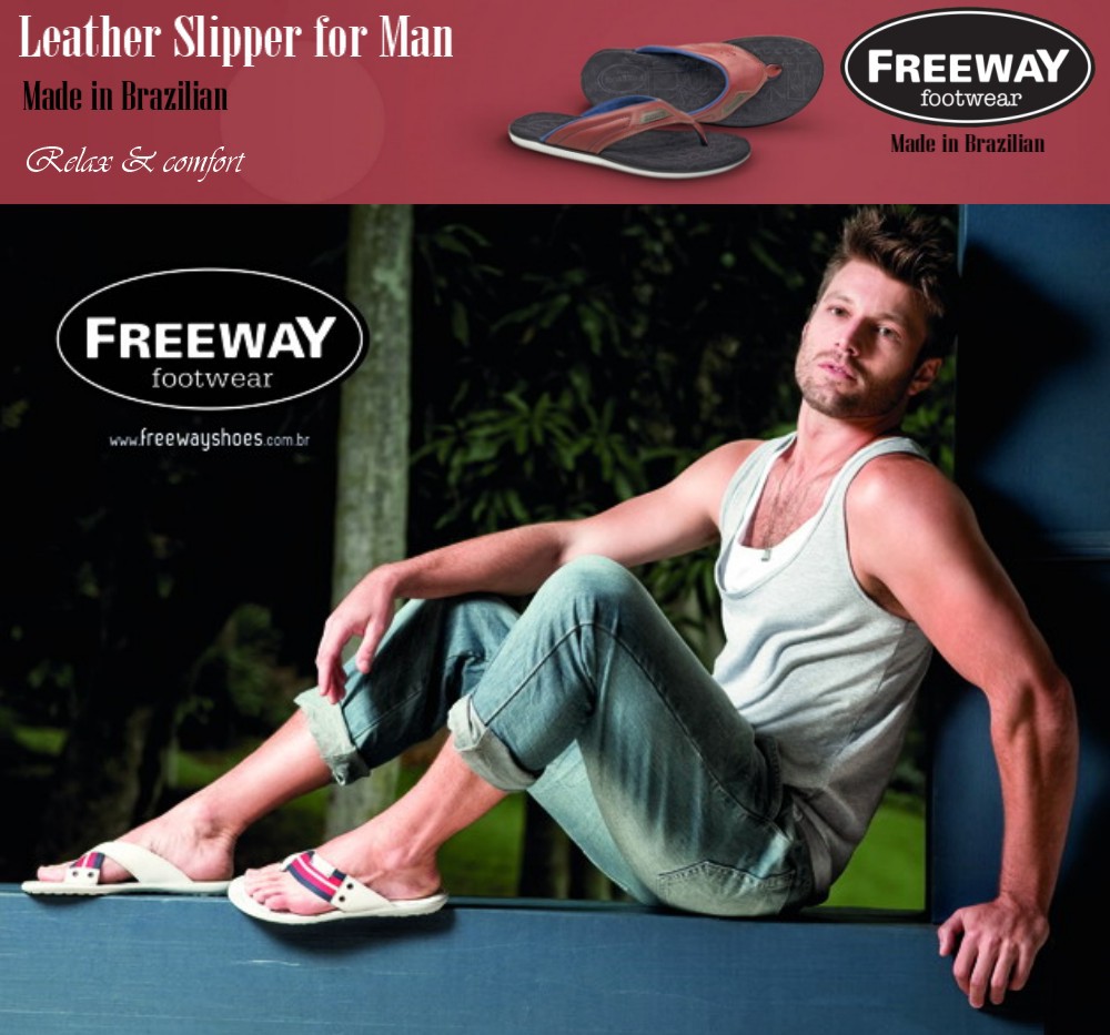 freeway brazilian leather comfort thong man sandal