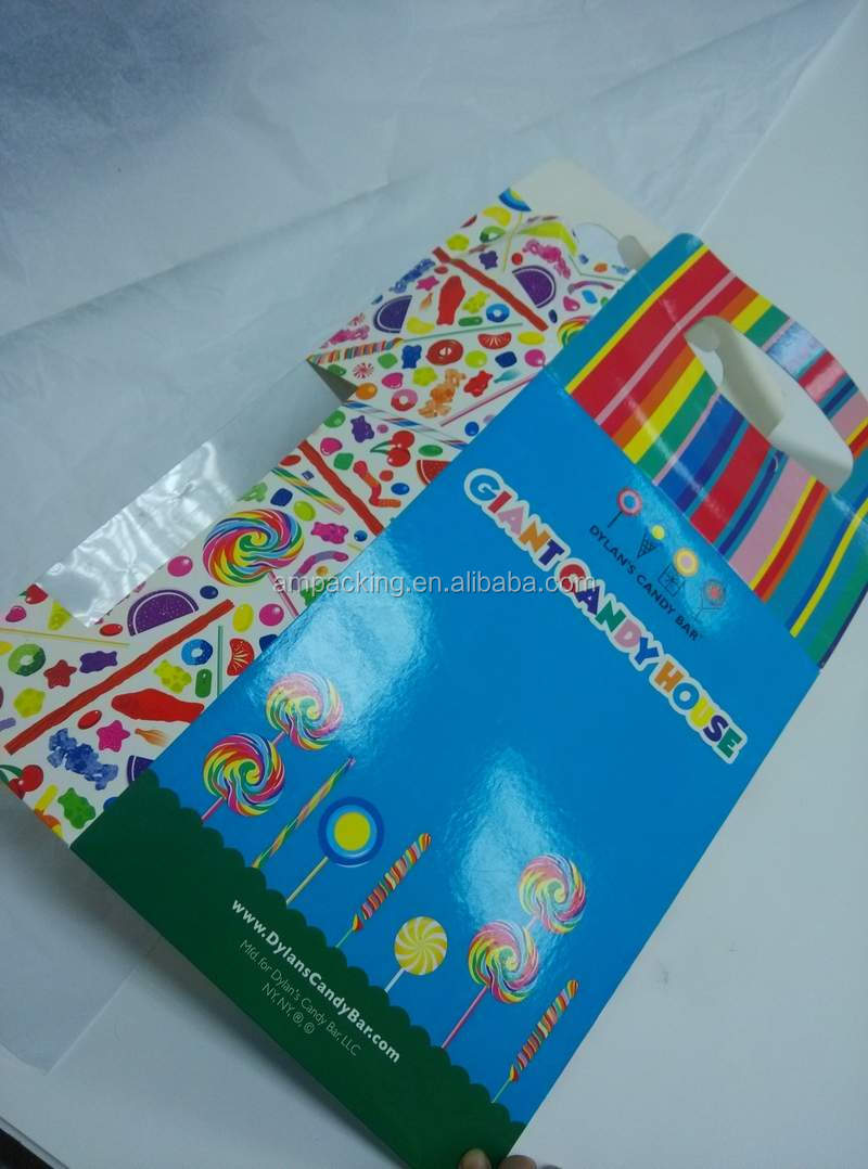 luxury house shape folding chocolate gift box with handle for chaolate bar