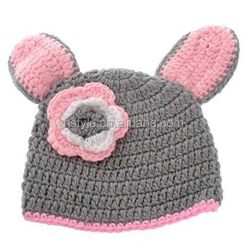 Cute Cartoon Grey Rabbit Style Infant Newborn Baby Girl Boy Crochet Beanie Hat Clothes Baby Photograph Props A004 (2).jpg