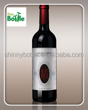 high quality dry red wine bottle, custom design dark red wine bottles