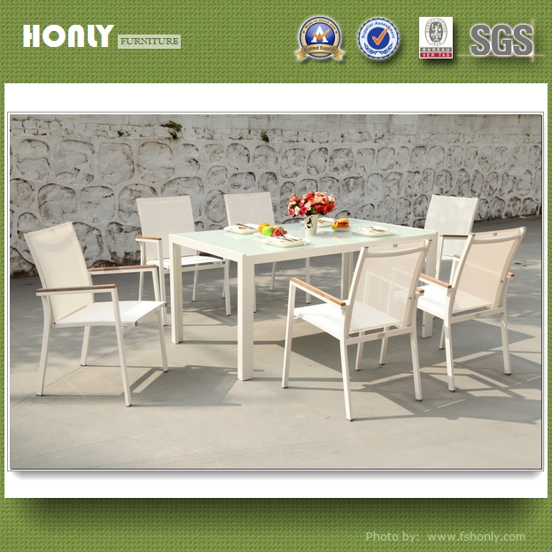 Modern restaurant dining set glass dining table and chair