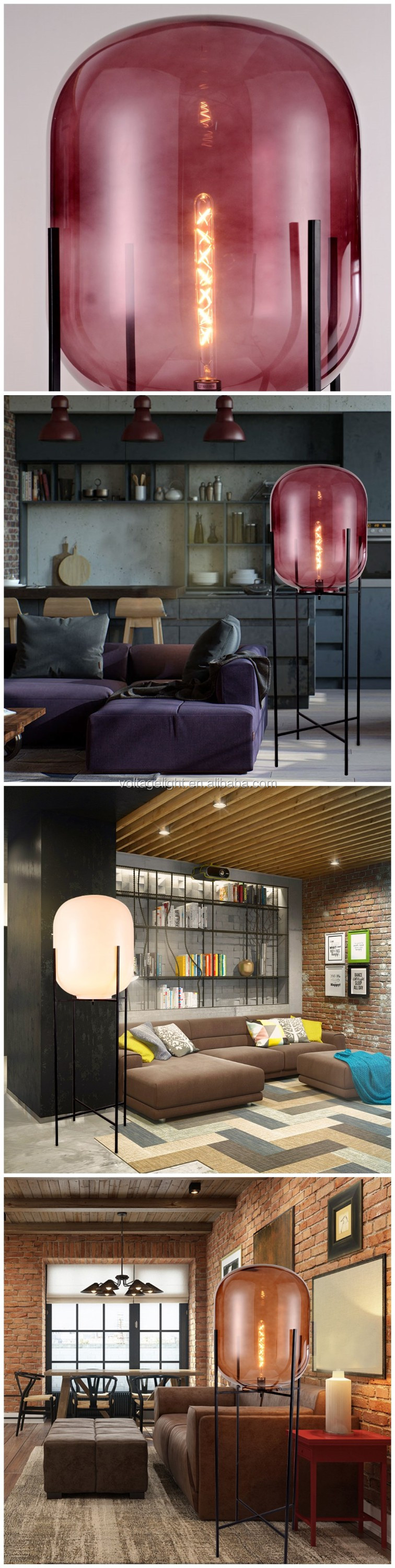Decoratieve glas vloerlamp oda grote vloerstaande lamp unieke ...