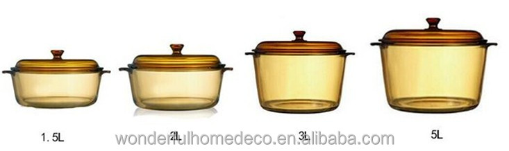 高品質の明確なガラスの鍋大/商業調理の鍋/transparentガラスの鍋問屋・仕入れ・卸・卸売り