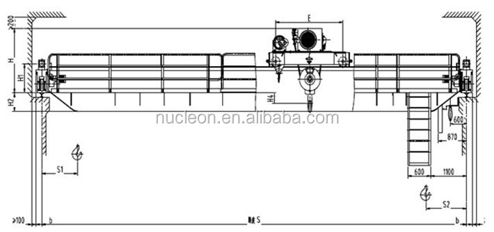 Nucleonオーバーヘッド/ブリッジクレーンフック付き5-75/20 t価格仕入れ・メーカー・工場
