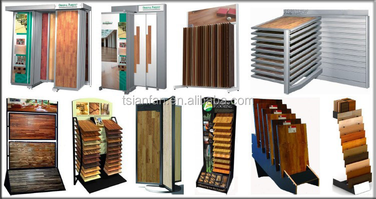 Wt009 Ceramic/Stone/Mosaic/Tile Plank Horizontal Side Floor Display Rack
