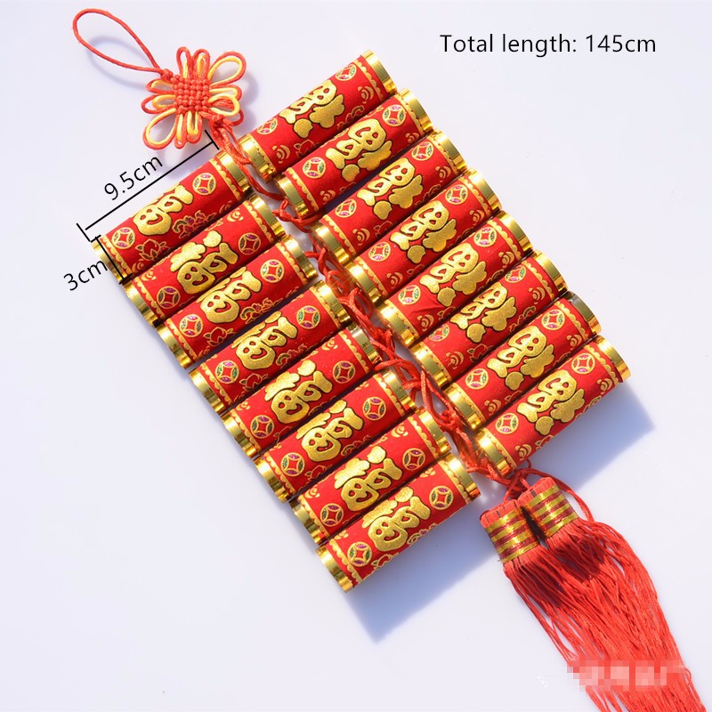 Source Traditional Chinese New Year Decoration Fabric Firecrackers