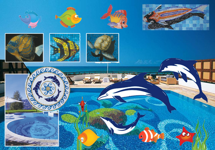 Custom Dolphin Pattern Design Swimming Pool Mosaic Tile For Pool ... Custom Dolphin Pattern Design Swimming Pool Mosaic Tile For Pool ...