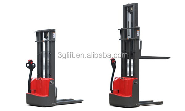 1.5ton used hydraulic manual stacker forklift with 3-stage mast
