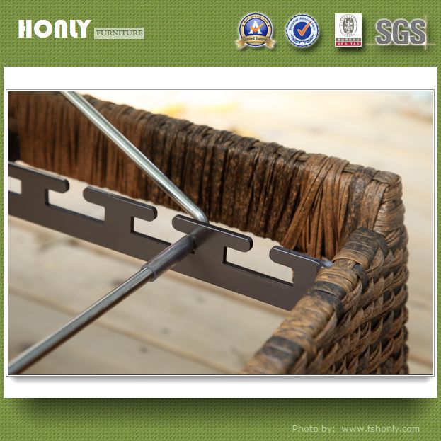 Outdoor garden stackable sun lounger brown rattan sun lounger