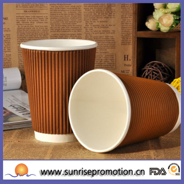 12oz Ripple Cup with Logo Print for Coffee,China Sunrise12oz Ripple