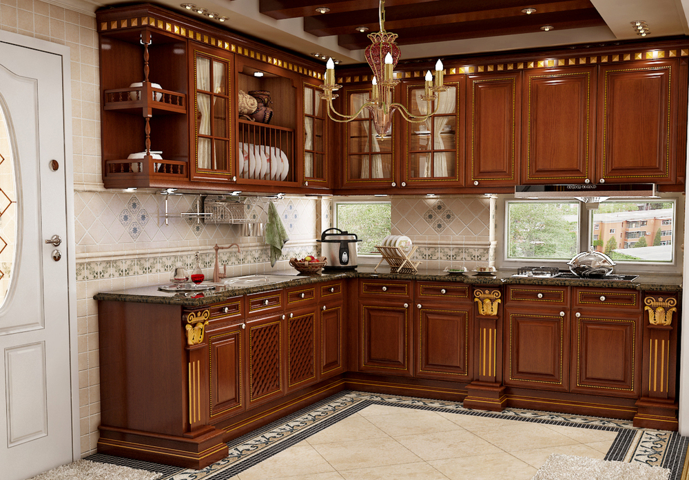 Good Quality Kitchen Cabinet With Acrylic Door Panel Carved Wood 45 Jpg