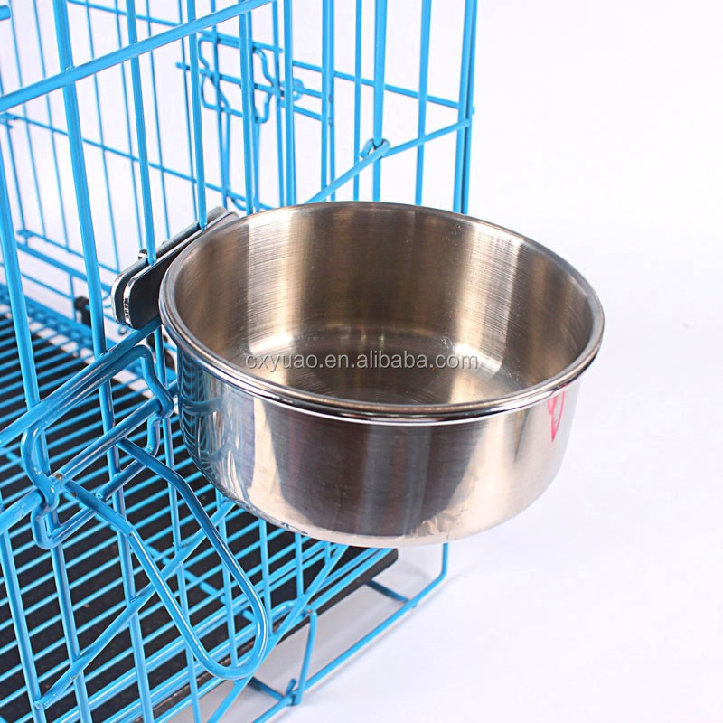 高品質の ステンレス スチール ケージ カップ ペット鳥犬子犬食品水ボウル ぶら下げ ボウル仕入れ・メーカー・工場