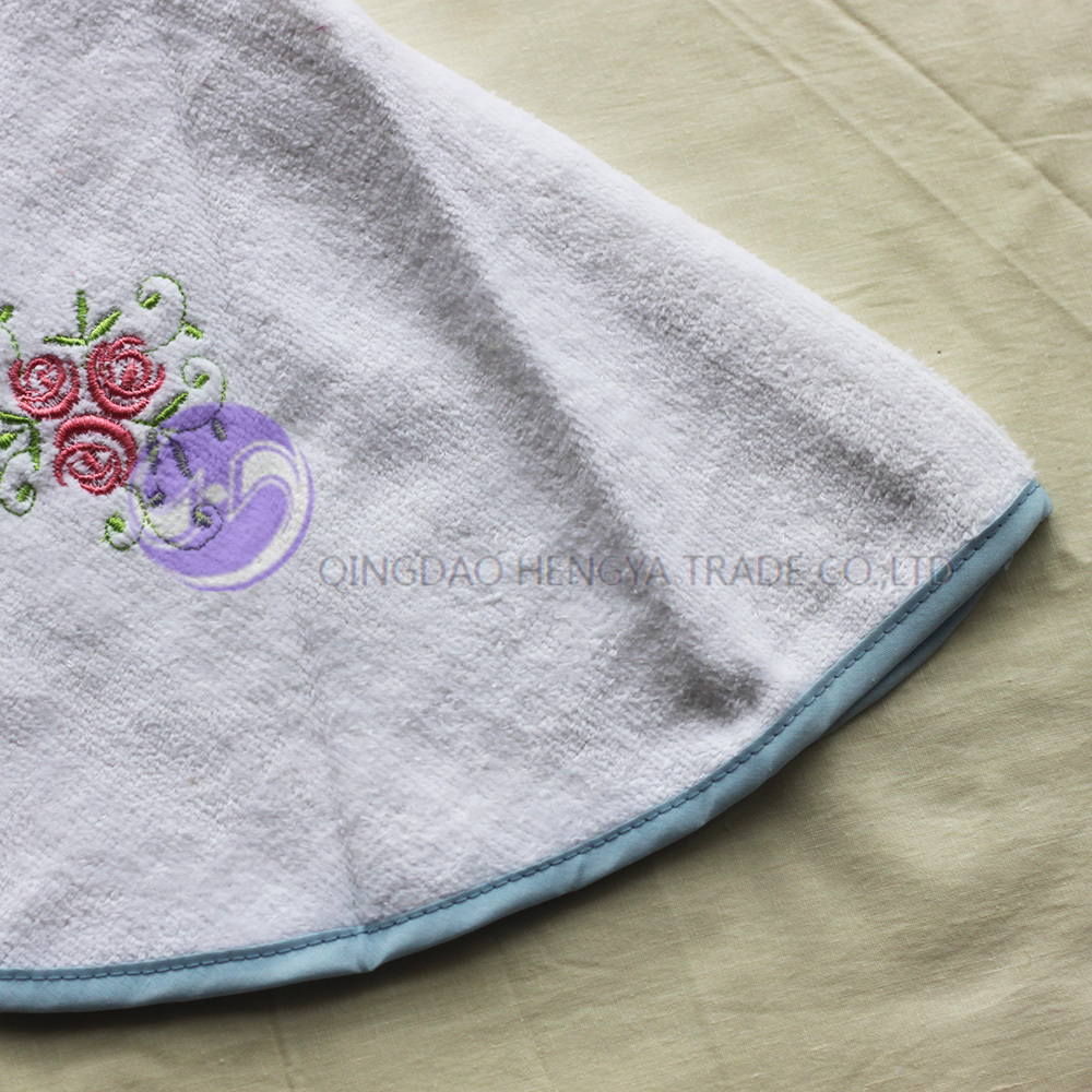 Hanging Terry Round Embroidery Cotton Kitchen Hand Towels With Loop