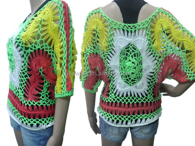 最新中空袖の手作り女性のためのセーターを編み仕入れ・メーカー・工場