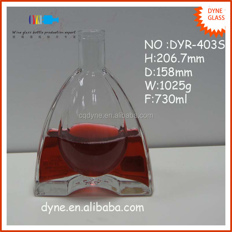 700ml cognac crystal clear red wine glass bottle for sale