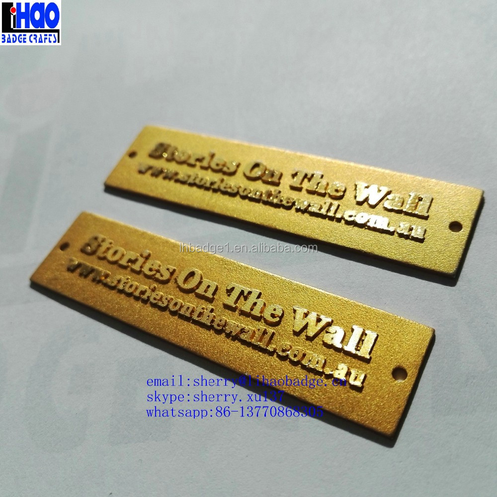 Gold Aluminum Metal Labels And Tags,Embossed Logo/metal Labels With