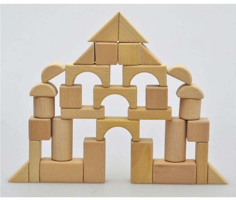 wooden block house building