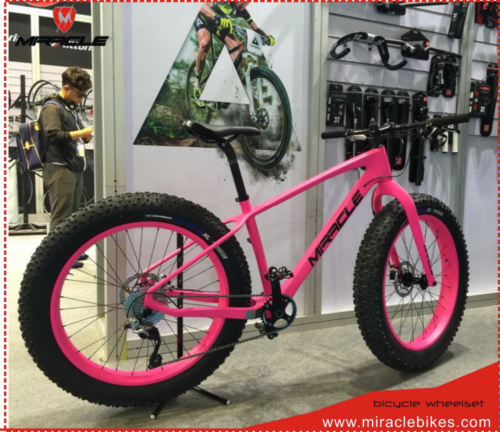 MIRACLE 2016 fatbikes wheelset 26er,80mm clincher carbon wheelset for fatbikes,fatbikes carbon rim 26er