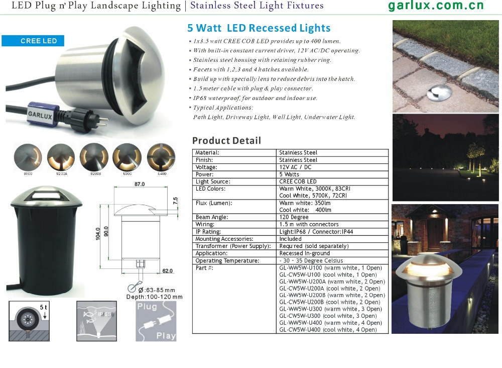 Led inground私道ライト パス照明12 ボルト 5 ワット led仕入れ・メーカー・工場