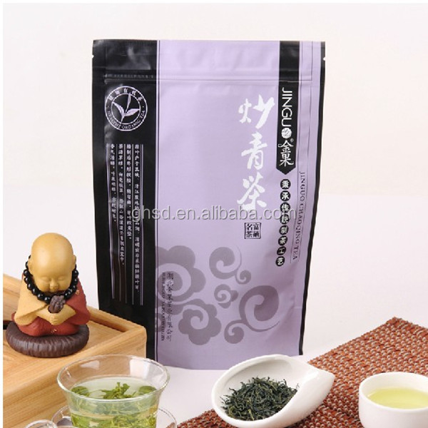 resealable stand up zip lock glossy tea bag