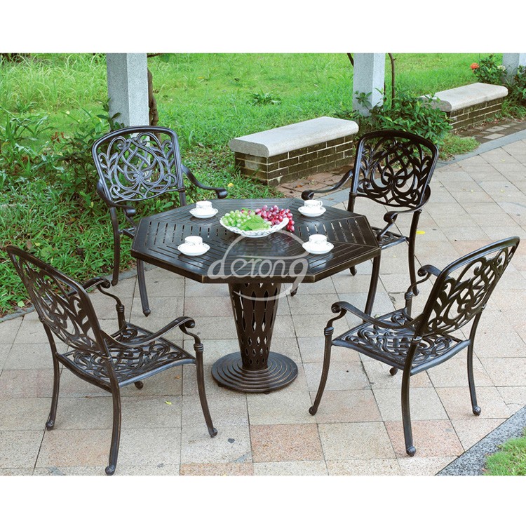 European Garden Cast Aluminum Bistro Table And Chairs Luxury Rose