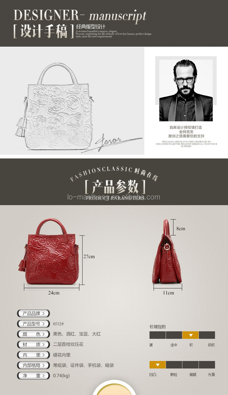 新製品を中国卸売市場2015肩の女性のハンドボールボールにエンボス加工本革のハンドバッグ仕入れ・メーカー・工場
