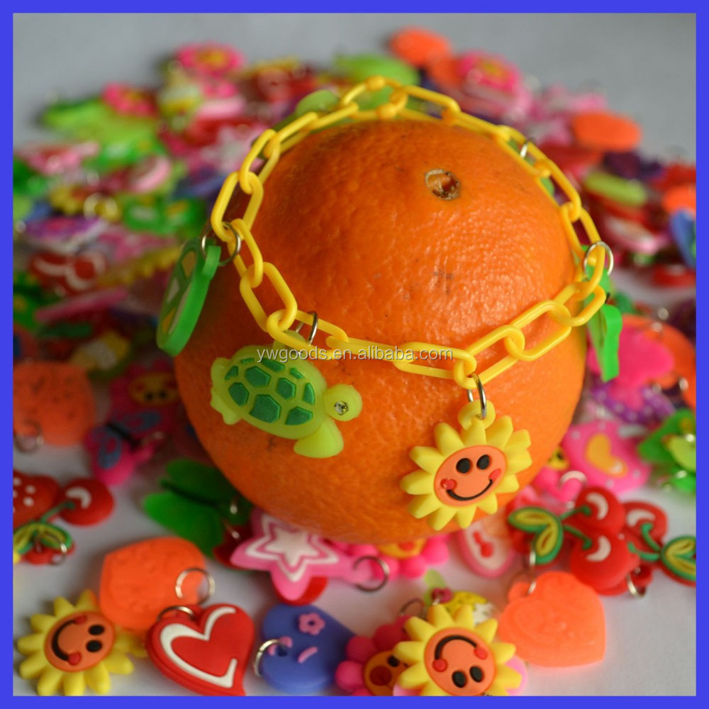 Safety Plastic Chain & Silicon Charms Bracelet For Kids Or Children