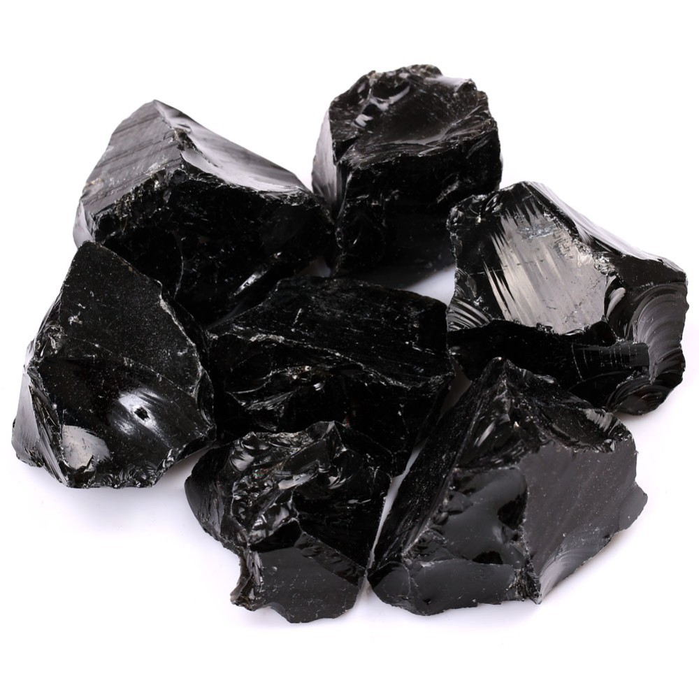1 1 2lb Bulk Black Obsidian Quartz Ruwe Rough Rock Stones Crystals