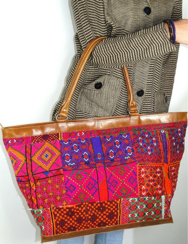 Vintage Fabric Bohemian Tote Bags Big Leather Shopping Bags - Buy Vintage Fabric Bohemian Tote ...