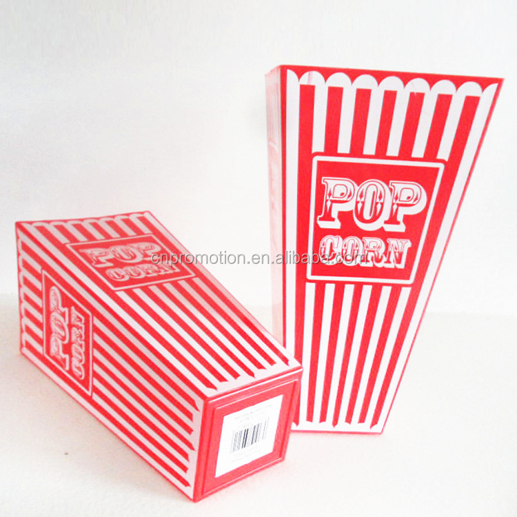 Custom Popcorn Buckets - Red w/ White Stripes - Plastic $2.59
